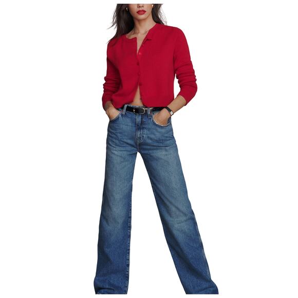 Reformation Denim - Reformation 'Val' Blue Cotton 90S Mid Rise Straight Jeans Size 25 - NWT